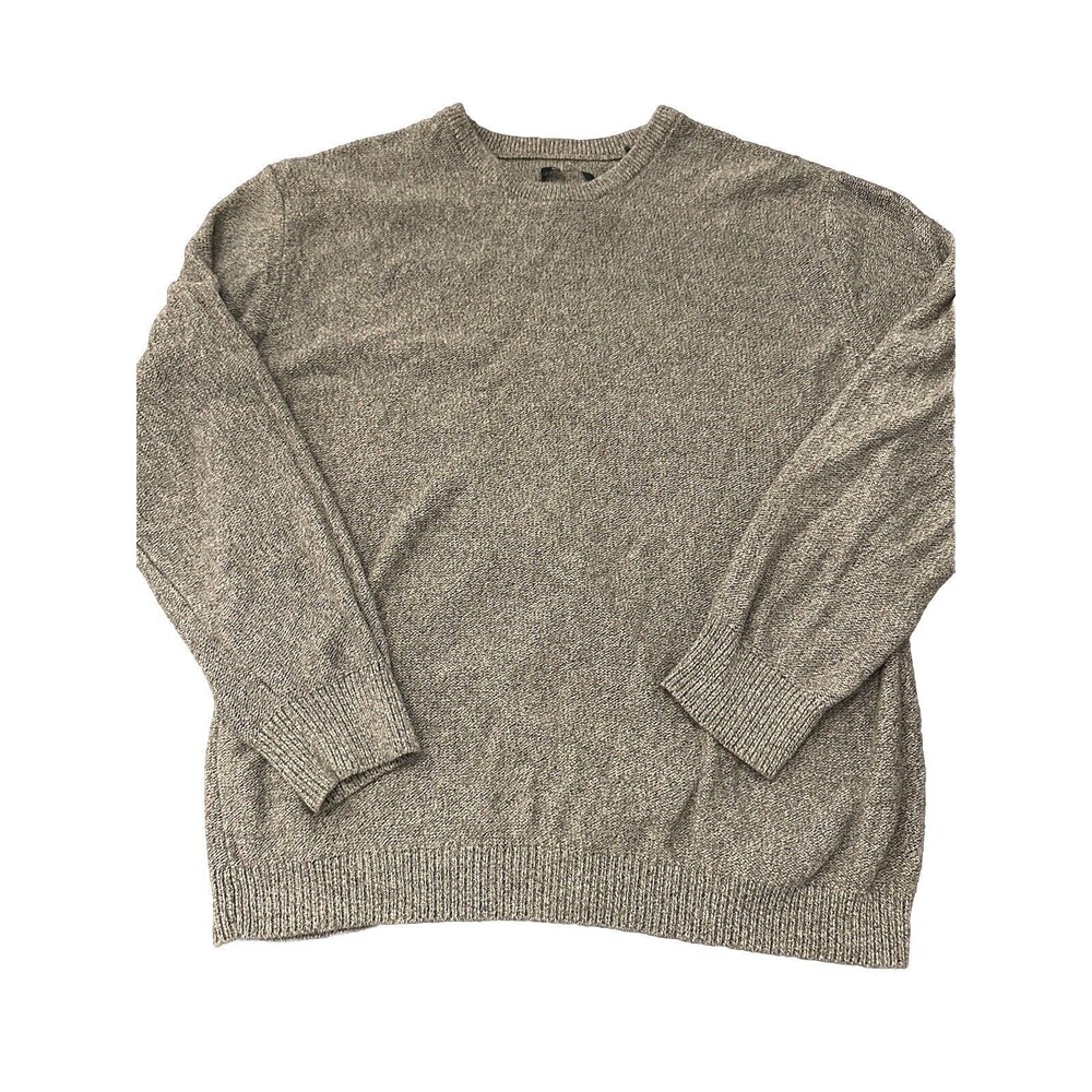 Prana Knit Sweater Mens XXL Gray Slim Fit Long Sleeve 100% Organic Cotton c15